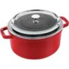 Staub 4 Qt. Round Cocotte/Dutch Oven With Glass Lid | Cherry Red