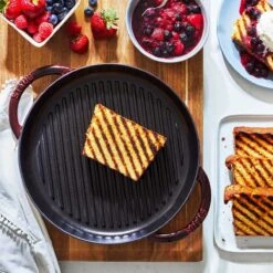 Staub 10" Cast Iron Pure Grill Pan | Grenadine -Kitchen Store 12012687 ls 02