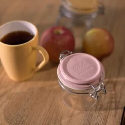 Bormioli Rocco 6.75oz Swing Top Fido Jar | Pink Top -Kitchen Store 141360mrg121313 1