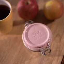 Bormioli Rocco 6.75oz Swing Top Fido Jar | Pink Top -Kitchen Store 141360mrg121313 2