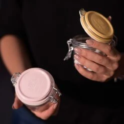 Bormioli Rocco 6.75oz Swing Top Fido Jar | Pink Top -Kitchen Store 141360mrg121313 3