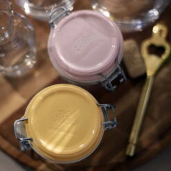 Bormioli Rocco 6.75oz Swing Top Fido Jar | Pink Top -Kitchen Store 141360mrg121313 4