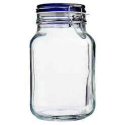 Bormioli Rocco 2L Swing Top Fido Glass Jar | Blue Lid