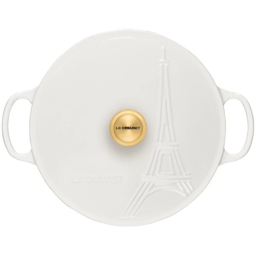 Le Creuset 3.5Qt Signature Braiser Eiffel Tower Collection | White 4 Le Creuset 3.5Qt Signature Braiser Eiffel Tower Collection | White - Image 2
