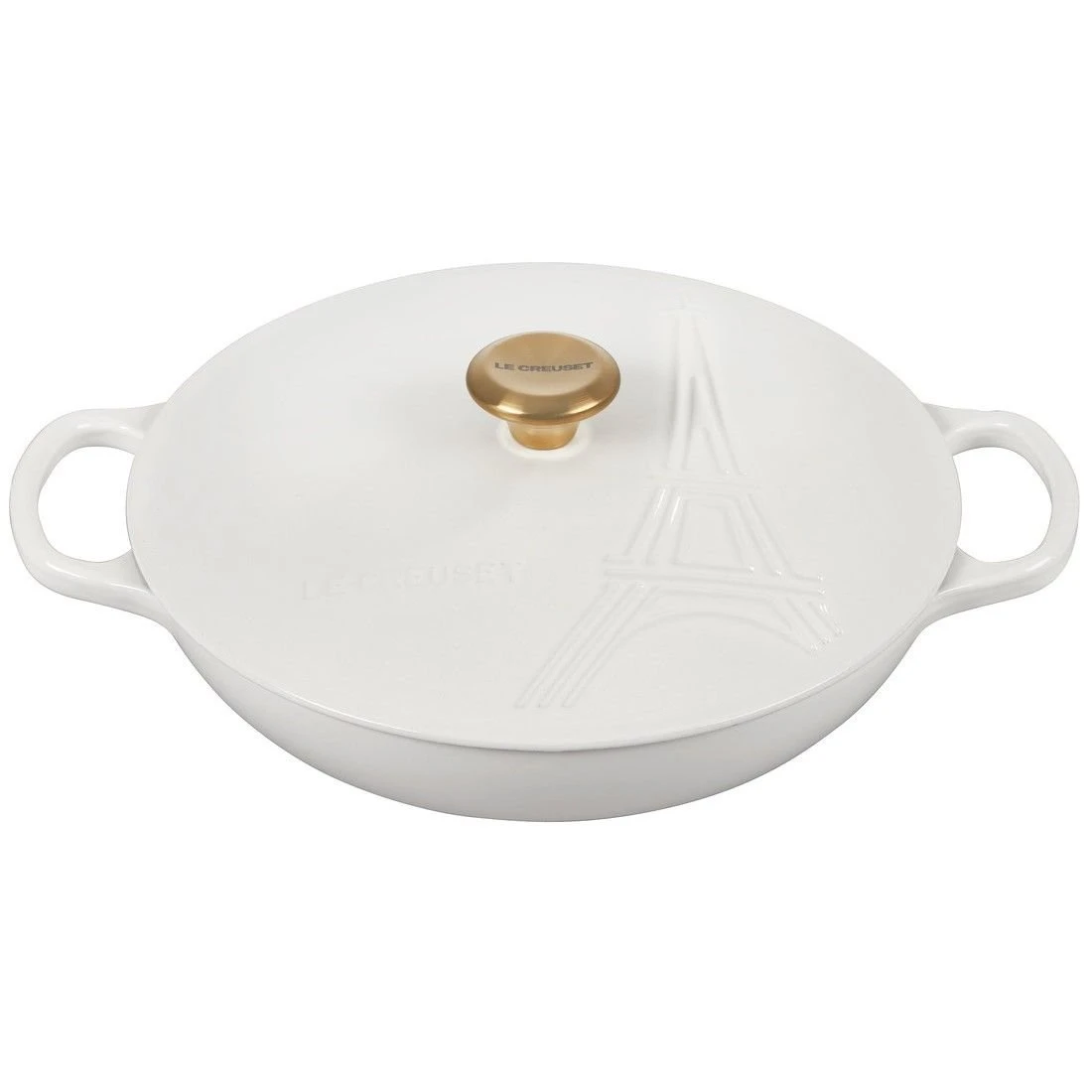 Le Creuset 3.5Qt Signature Braiser Eiffel Tower Collection | White 3 Le Creuset 3.5Qt Signature Braiser Eiffel Tower Collection | White