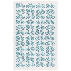 Now Designs By Danica Floursack Dishtowels (Set Of 2) | Peacock Bicycles -Kitchen Store 2252529 dt2 floursack set sweet ride peacock sup2