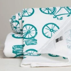Now Designs By Danica Floursack Dishtowels (Set Of 2) | Peacock Bicycles -Kitchen Store 2252529 tt2 flour cc print peacock am2