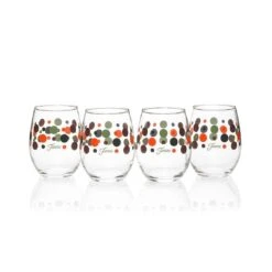 Fiesta® 15oz Stemless Glassware (Set Of 4) | Slate Fiesta® Dots