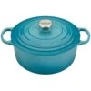 Le Creuset 5.5 Qt. Round Signature Cast Iron Dutch Oven With Stainless Steel Knob | Caribbean Blue