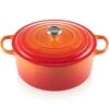 Le Creuset 9 Qt. Round Signature Dutch Oven With Stainless Steel Knob | Flame Orange