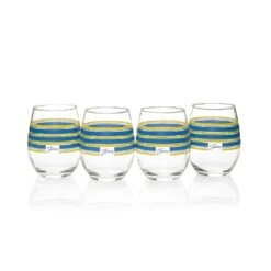 Fiesta® 15oz Stemless Glassware (Set Of 4) | Cool Stripes