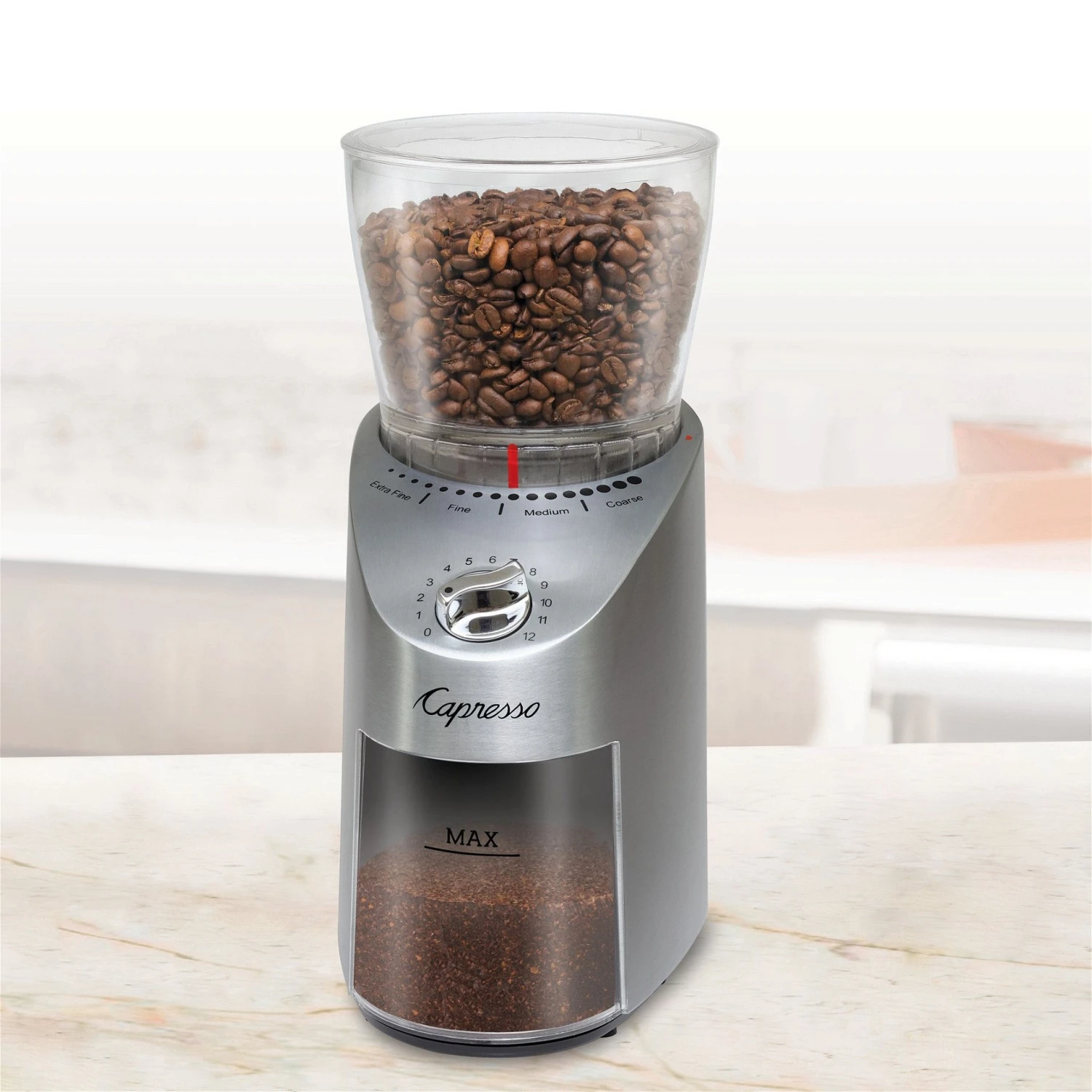 Capresso Infinity Plus Stainless Steel Conical Burr Coffee Grinder 6 Capresso Infinity Plus Stainless Steel Conical Burr Coffee Grinder - Image 4