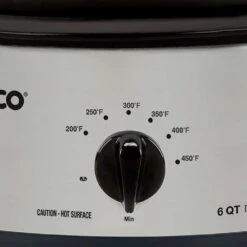Nesco 6-Quart Roaster | Stainless Steel -Kitchen Store 6 quart stainless roaster control dial 2