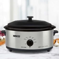 Nesco 6-Quart Roaster | Stainless Steel -Kitchen Store 6 quart stainless roaster lifestyle 4