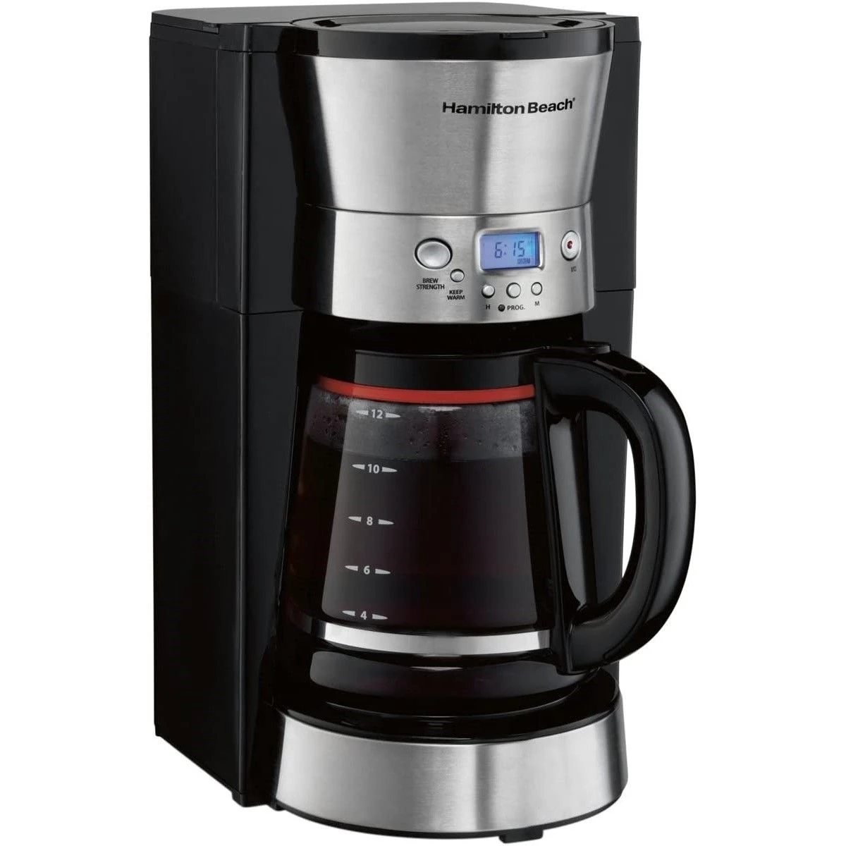 Hamilton Beach 12-Cup Programmable Coffee Maker | Black & Stainless 3 Hamilton Beach 12-Cup Programmable Coffee Maker | Black & Stainless