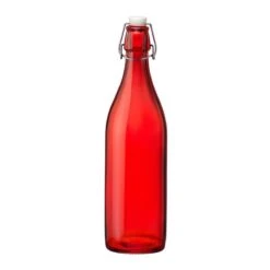 Bormioli Rocco 33.75oz Swing Top Giara Glass Bottle | Red