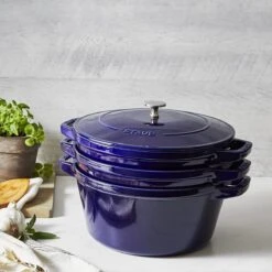 Staub Stackable Cocotte, Braiser, And Grill Pan With Lid | Dark Blue -Kitchen Store 71pcwtnujql. ac sl1500