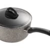 Ballarini Parma 2.8qt Aluminum Non-Stick Saucepan With Lid -Kitchen Store 75001 649 ballarini 2.8qt saucepan angled view