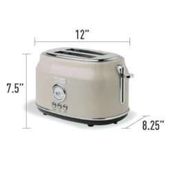 Haden Dorset 2-Slice Stainless Steel Toaster | Putty Beige -Kitchen Store 75003dorsettoasterwdim