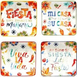 Certified International 6" Canape Plate (Set Of 4) | Sweet & Spicey