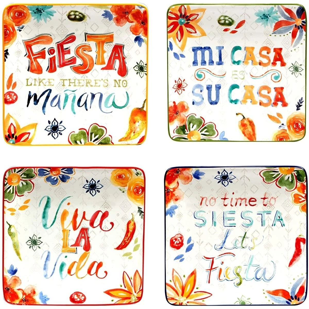 Certified International 6" Canape Plate (Set Of 4) | Sweet & Spicey 3 Certified International 6" Canape Plate (Set Of 4) | Sweet & Spicey