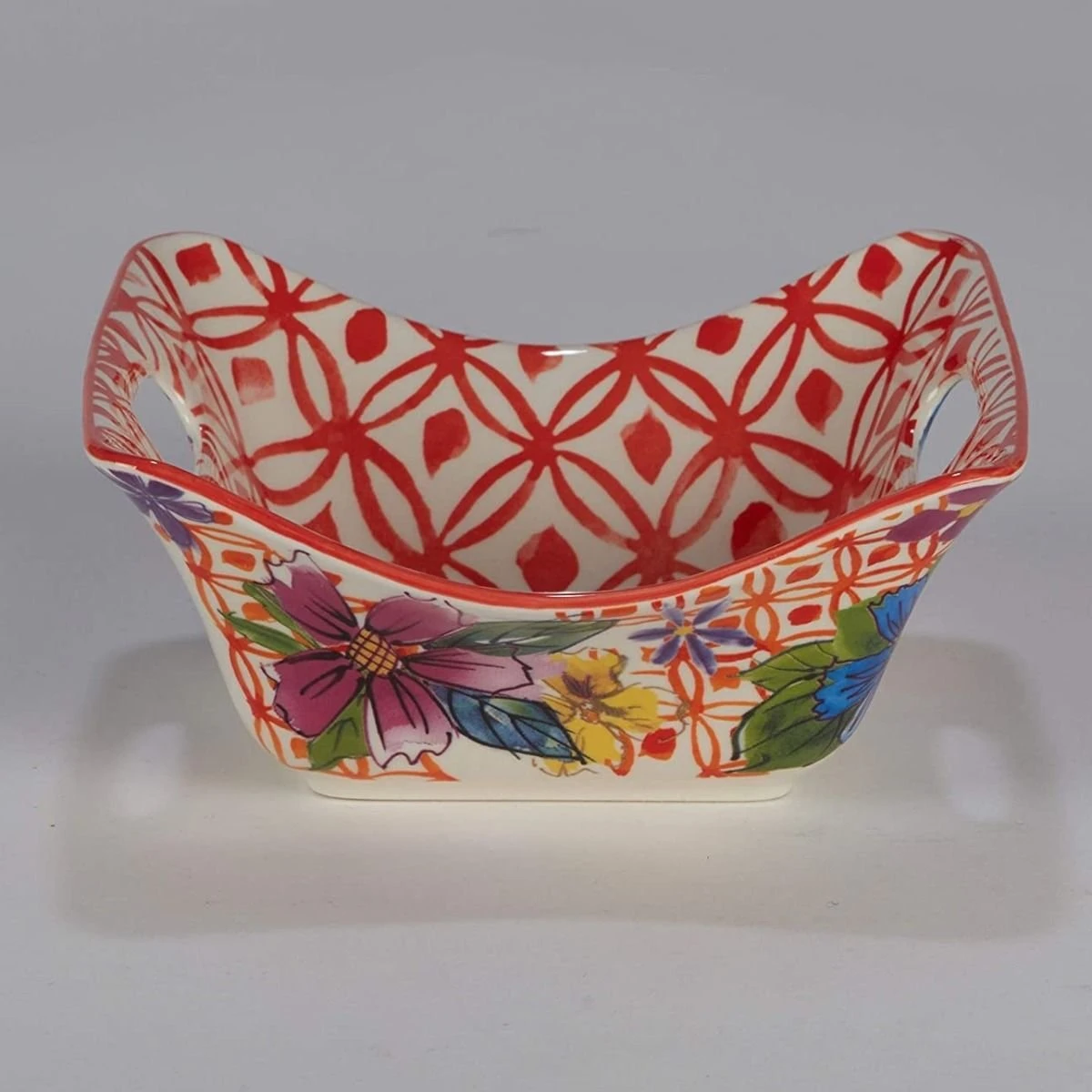 Certified International 3-Piece Bowl Set With Handles | Flower Power 6 Certified International 3-Piece Bowl Set With Handles | Flower Power - Image 4