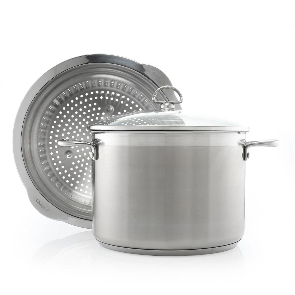 Chantal Induction 21 Stock Pot With Pasta/Steamer Insert + Glass Lid | 8 Qt. 3 Chantal Induction 21 Stock Pot With Pasta/Steamer Insert + Glass Lid | 8 Qt.