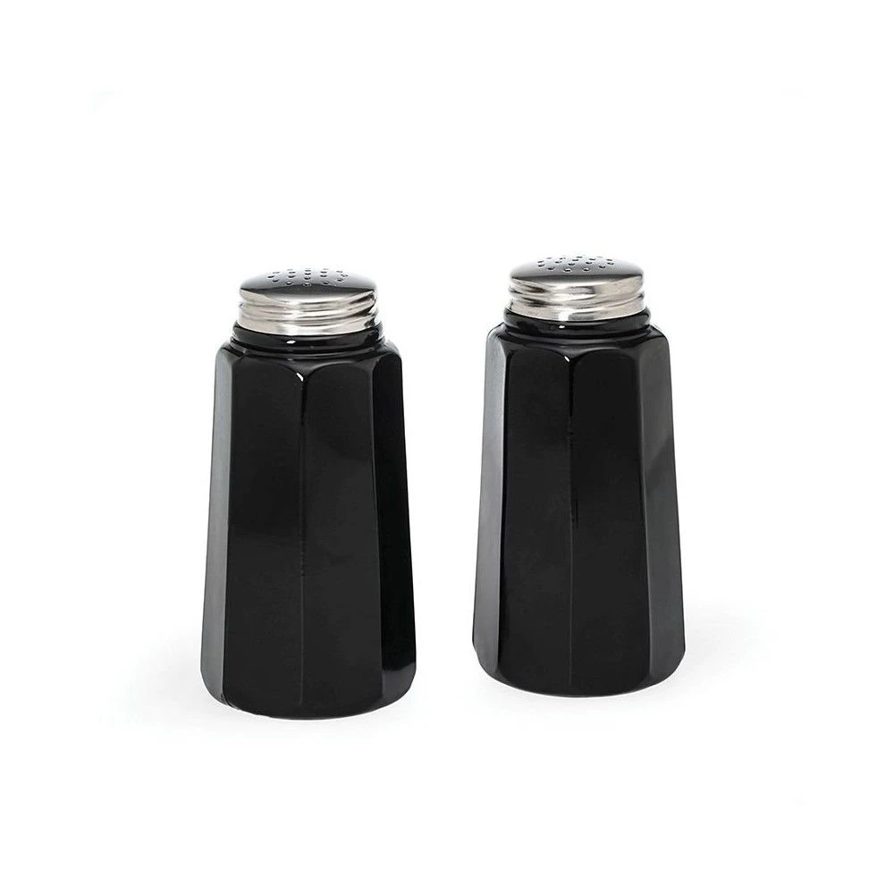 Mosser Glass Panel Salt And Pepper Shakers | Black Raspberry 3 Mosser Glass Panel Salt And Pepper Shakers | Black Raspberry