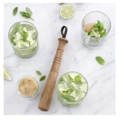 Trudeau Cocktail Muddler With Leather Strap | Acacia Wood -Kitchen Store 971507 2