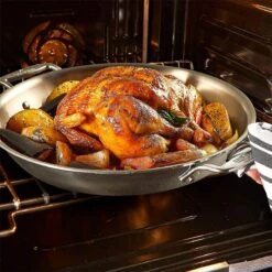 All-Clad D3 Stainless Steel 3-Quart Universal Pan With Lid -Kitchen Store allcladd3unvrlpan3qav2shs22 vnd