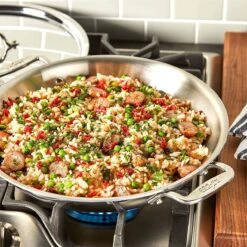 All-Clad D3 Stainless Steel 3-Quart Universal Pan With Lid -Kitchen Store allcladd3unvrlpan3qavshs22 vnd