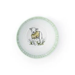 Everything Kitchens Barnyard Baby Animals 4" Bowl | "Leaping Sheep" - Lamb