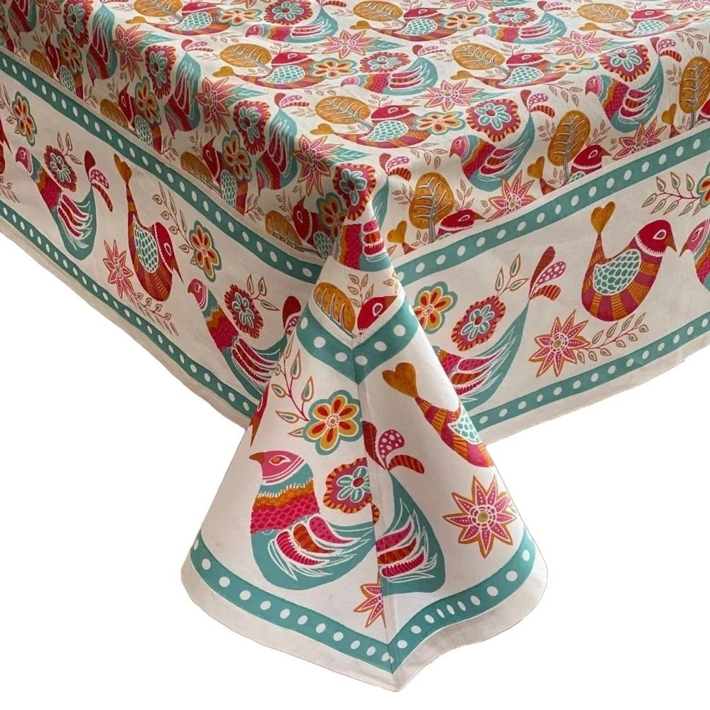 Mahogany USA Printed 60" X 90" Tablecloth | Boho Bird 3 Mahogany USA Printed 60" X 90" Tablecloth | Boho Bird