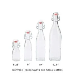 Bormioli Rocco 17oz Swing Top Glass Bottle -Kitchen Store bormioli rocco emilia glass bottles red height 3