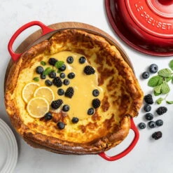 Le Creuset 3.5 Qt. Signature Enameled Cast Iron Braiser With Stainless Steel Knob | Cerise/Cherry Red -Kitchen Store cer1