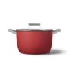 SMEG 8 Qt. Nonstick Casserole Dish With Lid | Red -Kitchen Store ckfc2611rdm