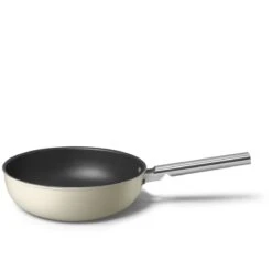 SMEG 12" Nonstick Wok | Cream -Kitchen Store ckfw3001crm 3