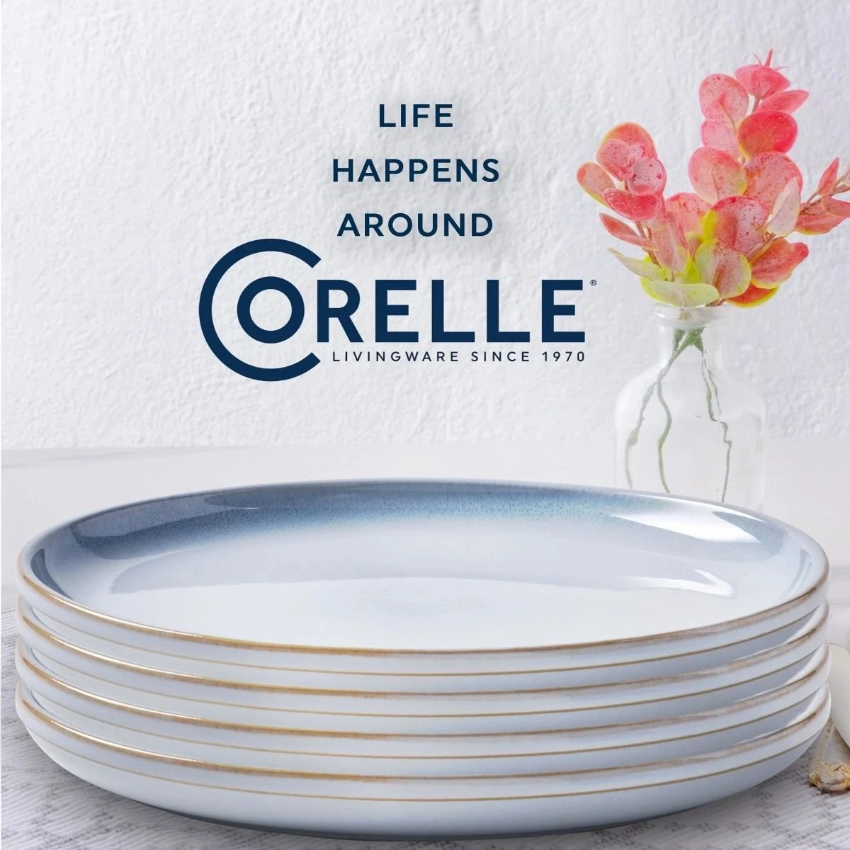 Corelle Stoneware 10.5" Dinner Plates (Set Of 4) | Nordic Blue 5 Corelle Stoneware 10.5" Dinner Plates (Set Of 4) | Nordic Blue - Image 3