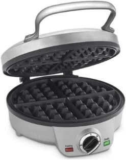 Cuisinart 4-Slice Square Belgian Waffle Maker | Round -Kitchen Store cuisinart belgian waffle iron and wafflemaker waf 200 4 compressed
