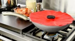 Charles Viancin Poppy Silicone Lid - Medium 9" -Kitchen Store cv poppy lid frypan life