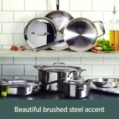All-Clad D5 Brushed Stainless Steel Stockpot & Lid | 4 Qt. -Kitchen Store d55 4