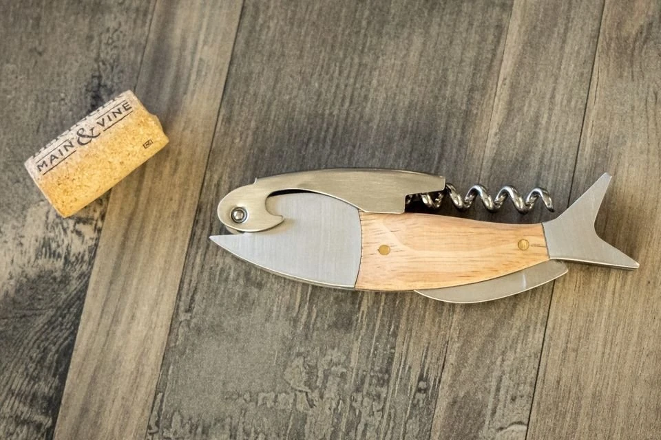 Kikkerland Corkscrew Bottle Opener | Fish 6 Kikkerland Corkscrew Bottle Opener | Fish - Image 4