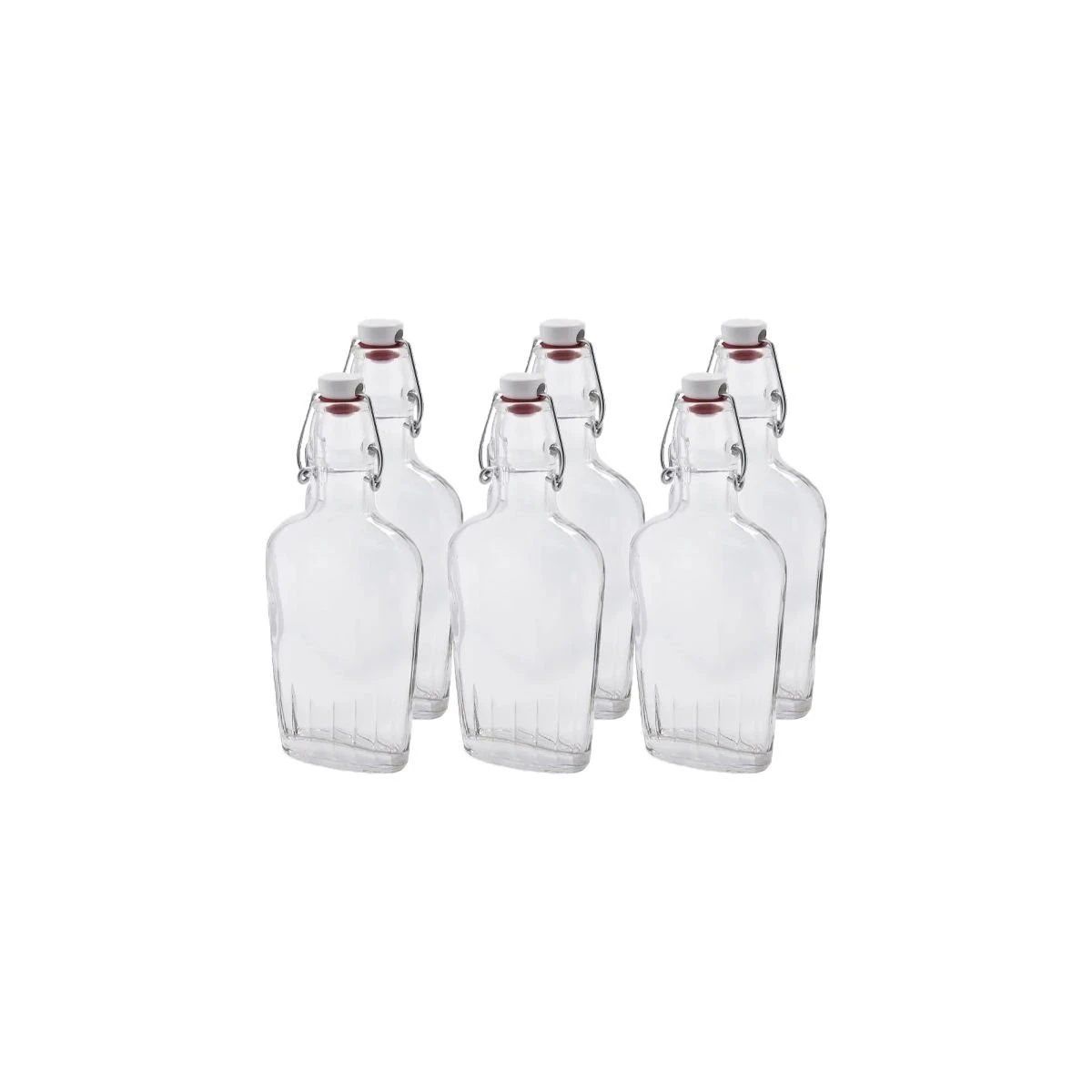 Bormioli Rocco 8.5oz Swing Top Glass Flasks | 6-pack 3 Bormioli Rocco 8.5oz Swing Top Glass Flasks | 6-pack