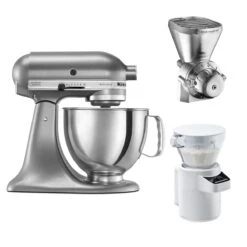 KitchenAid 5-Quart Artisan Tilt-Head Stand Mixer | Contour Silver + Ultimate Baker's Bundle