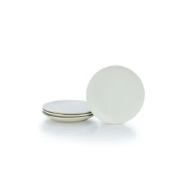 Everything Kitchens Modern Colorful Neutrals - Rippled 8" Side Plates (Set Of 4) - Matte | Ivory