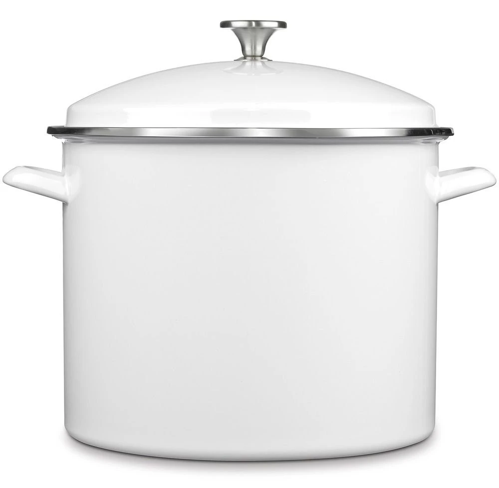 Cuisinart Chef's Classic 16-Quart Enamel On Steel Stockpot With Cover | White 3 Cuisinart Chef's Classic 16-Quart Enamel On Steel Stockpot With Cover | White