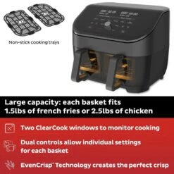Instant Vortex Dual Basket Air Fryer With Clear Cook | 8-Quart 12 Instant Vortex Dual Basket Air Fryer With Clear Cook | 8-Quart -Kitchen Store ib 140 3090 01 vortex plus dual clearcook 6qt black atf square tile2