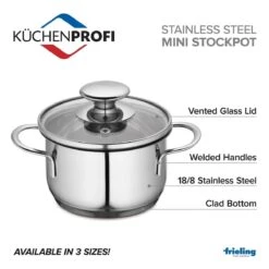 Frieling Mini Stockpot With Glass Lid | 1-Quart -Kitchen Store k2370702816 2 1