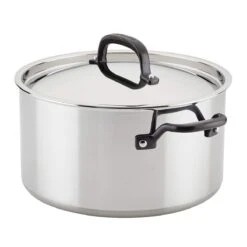 KitchenAid 8 Qt. Stainless Steel 5-Ply Stockpot With Lid -Kitchen Store kastock11