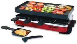Swissmar Classic Raclette Grill - Red Non-Stick Reversible - 8 Person 5 Swissmar Classic Raclette Grill - Red Non-Stick Reversible - 8 Person -Kitchen Store kf 77043 classic raclette red compressed